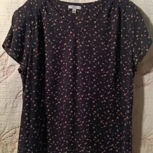 Croft & Barrow Black Floral Blouse